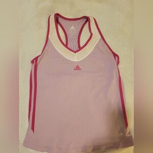Adidas Pink and White Athletic Tank